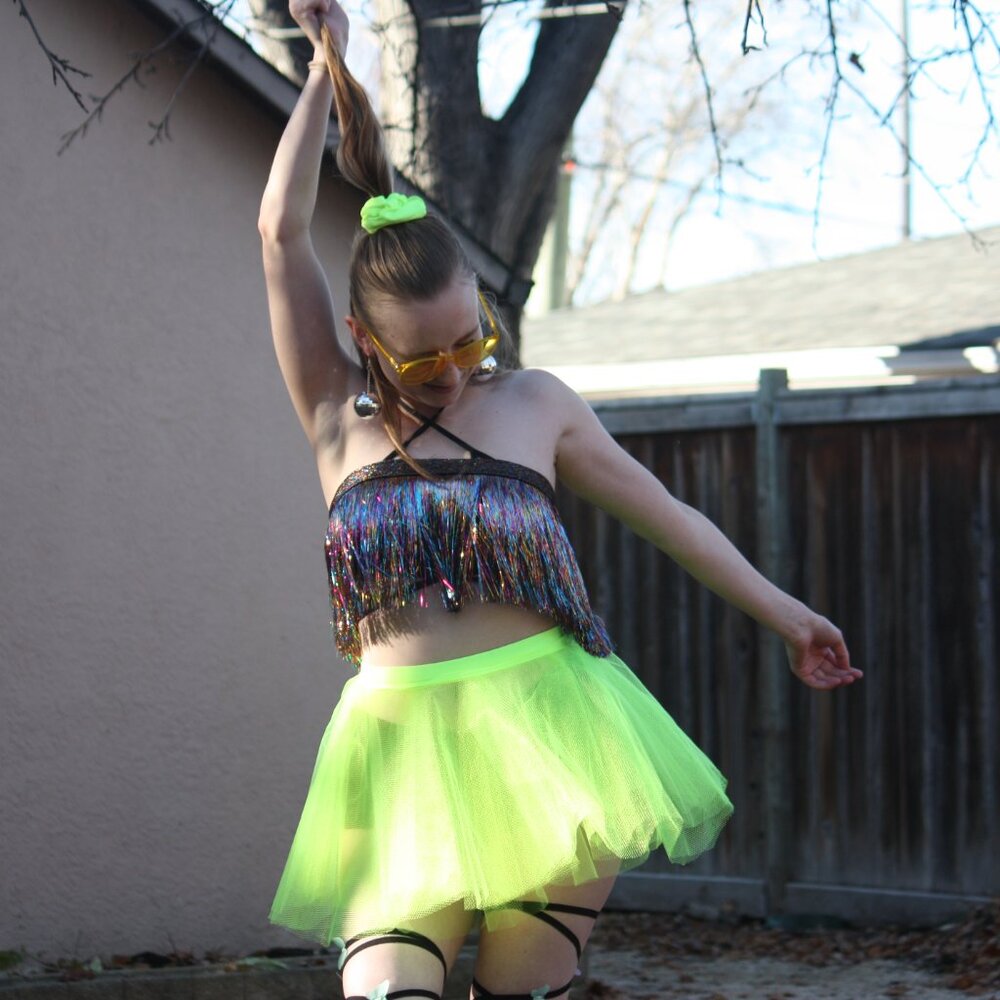 Neon Yellow Rave Tutu Hand Crafted - Picture 5 of 5